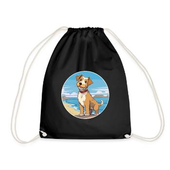 Lucas Terrier chien race dessin animé Kawaii Clipart chien - Sac de sport léger - noir - Devant