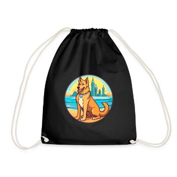 König Schäferhund Rasse Cartoon Kawaii Clipart Hund - Turnbeutel - Schwarz - Vorne
