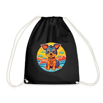 Ovtcharka de race de chien d’Asie centrale Cartoon Kawaii - Sac de sport léger - noir - Devant