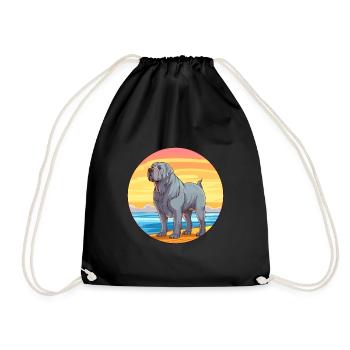Mastiff napolitain race chien dessin animé Kawaii chien - Sac de sport léger - noir - Devant