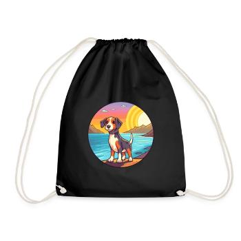 Nouvelle-Zélande Tête Chien Race Cartoon Kawaii Chien - Sac de sport léger - noir - Devant