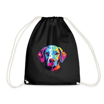 Dalmatiner Hund Buntes Aquarell Tier Karikatur - Turnbeutel - Schwarz - Vorne