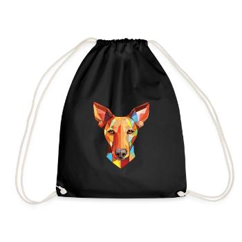 Pharaoh Hound Dog Colorful Watercolor Animal Pet - Drawstring Bag - black - Front