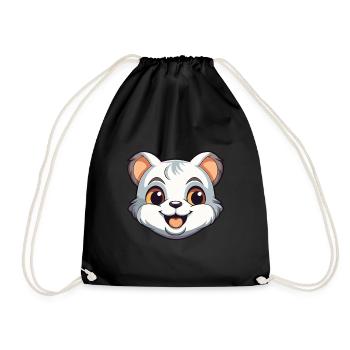 Illustration d’aquarelle de bande dessinée de bébé chat - Sac de sport léger - noir - Devant