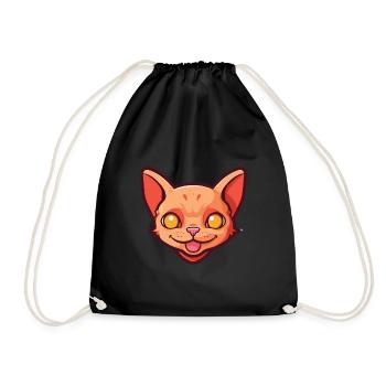 Rote Devon Rex Katze Cartoon Aquarell Illustration - Turnbeutel - Schwarz - Vorne