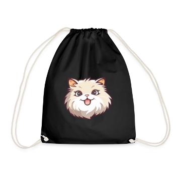 Ragamuffin chat dessin animé illustration à l’aquarelle - Sac de sport léger - noir - Devant