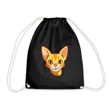 Ocicat chat dessin animé aquarelle illustration - Sac de sport léger - noir - Devant