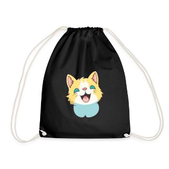 Khao Manee chat dessin animé illustration à l’aquarelle - Sac de sport léger - noir - Devant