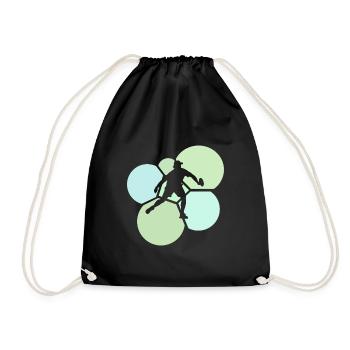 Pickleball Player Ball Sports Pickleball Racket - Drawstring Bag - black - Front