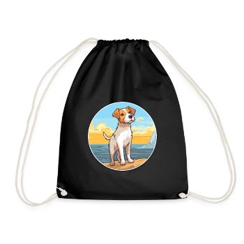 Parson Russell Terrier Hunderasse Cartoon Kawaii - Turnbeutel - Schwarz - Vorne