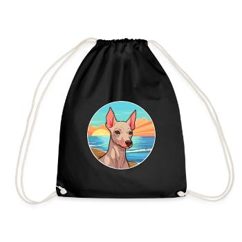 Chien nu péruvien race Cartoon Kawaii Clipart - Sac de sport léger - noir - Devant