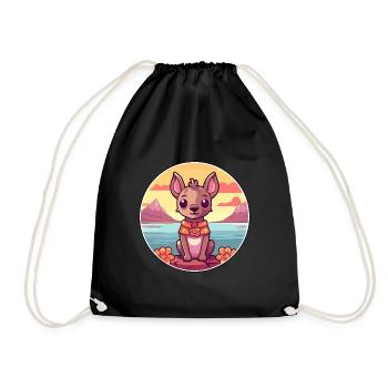Chien d’orchidée inca péruvienne race dessin animé Kawaii chien - Sac de sport léger - noir - Devant
