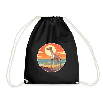 Vieux lévrier croate race de chien dessin animé kawaii - Sac de sport léger - noir - Devant