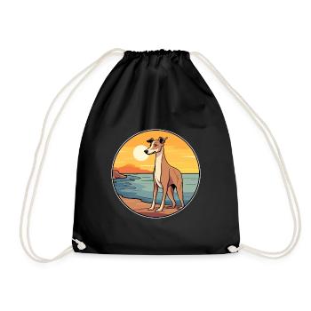 Polonais lévrier chien race Cartoon Kawaii Clipart - Sac de sport léger - noir - Devant
