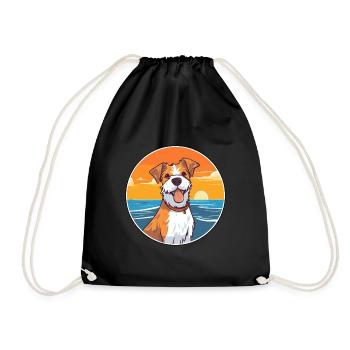 Plummer Terrier Hund Rasse Cartoon Kawaii Clipart - Turnbeutel - Schwarz - Vorne