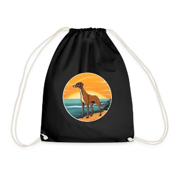Rampur lévrier chien race Cartoon Kawaii Clipart - Sac de sport léger - noir - Devant