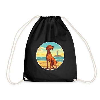 Redbone Coonhound chien race Cartoon Kawaii Clipart - Sac de sport léger - noir - Devant