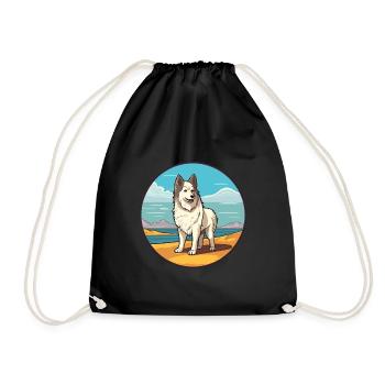 Sibérie occidentale Laika chien race dessin animé Kawaii chien - Sac de sport léger - noir - Devant