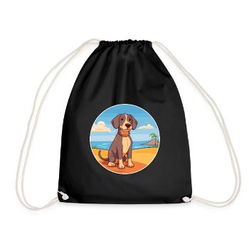 Tosa Hund Rasse Cartoon Kawaii Clipart Aquarell - Turnbeutel - Schwarz - Vorne