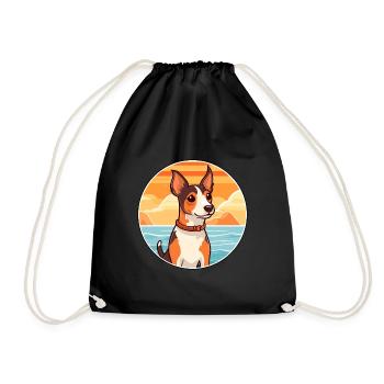 Jouet Fox Terrier chien race Cartoon Kawaii Clipart - Sac de sport léger - noir - Devant