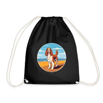 Welsh Springer Épagneul chien race Cartoon Kawaii - Sac de sport léger - noir - Devant