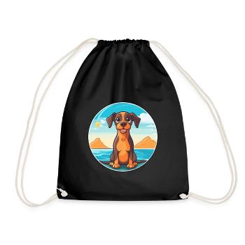 Ratonero Murciano chien race Cartoon Kawaii Clipart - Sac de sport léger - noir - Devant