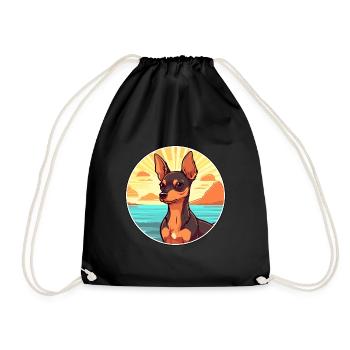 Chien Toy Terrier Russe Race Cartoon Kawaii Chien - Sac de sport léger - noir - Devant