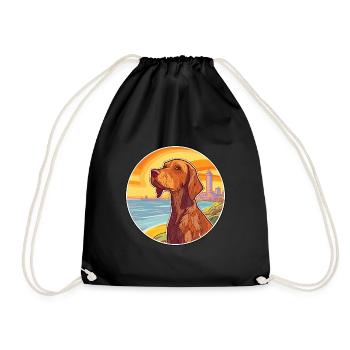 Cheveux durs Vizsla chien race Cartoon Kawaii Clipart - Sac de sport léger - noir - Devant