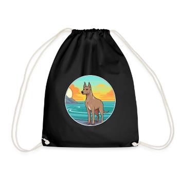 Thai Ridgeback chien race Cartoon Kawaii Clipart - Sac de sport léger - noir - Devant