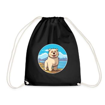Tahltan Bear Dog Breed Cartoon Kawaii Clipart Dog - Drawstring Bag - black - Front