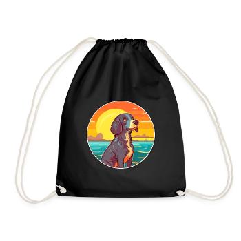 Sud de la Russie Ovcharka chien race Cartoon Kawaii - Sac de sport léger - noir - Devant