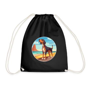 Serbe tricolore chien chien race dessin animé Kawaii - Sac de sport léger - noir - Devant