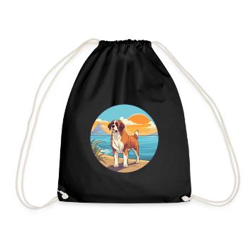 Bernhardiner Hund Rasse Cartoon Kawaii Clipart Hund - Turnbeutel - Schwarz - Vorne