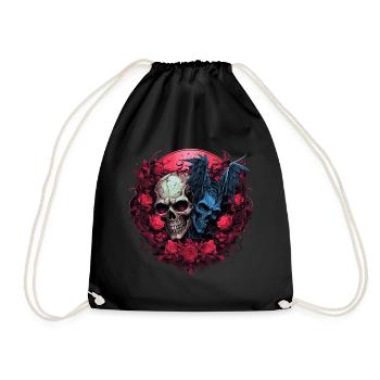Abstrait Diable Satan Squelette Démons - Sac de sport léger - noir - Devant