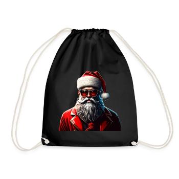 hipster claus - Turnbeutel - Schwarz - Vorne