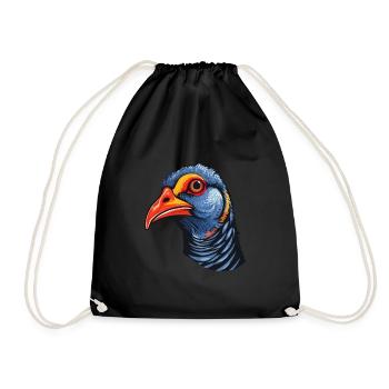 Pintade colorée aquarelle dessin animé Kawaii Ani - Sac de sport léger - noir - Devant