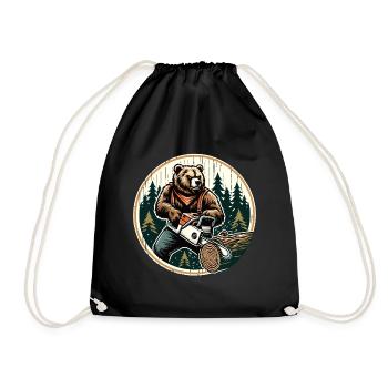 Bûcheron Bear Power et nature en harmonie - Sac de sport léger - noir - Devant
