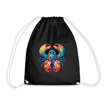 Homard Aquarelle Colorée Dessin Animé Kawaii Animal - Sac de sport léger - noir - Devant