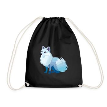 Arktisfuchs Bunte Aquarell-Karikatur Kawaii Anim - Turnbeutel - Schwarz - Vorne