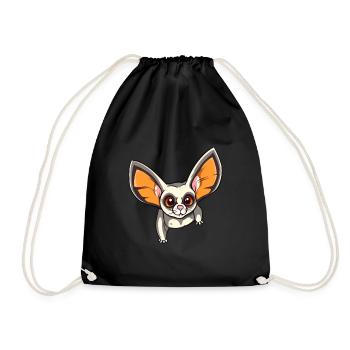 Sugar Glider Colorful Watercolor Cartoon Kawaii An - Drawstring Bag - black - Front