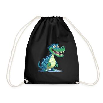 Crocodile Aquarelle Colorée Dessin Animé Kawaii Anima - Sac de sport léger - noir - Devant