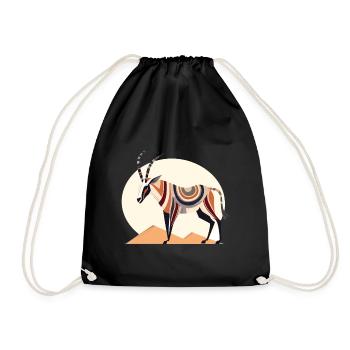 Oryx Aquarelle Colorée Dessin Animé Kawaii Animal - Sac de sport léger - noir - Devant