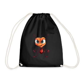 Ant Colorful Watercolor Cartoon Kawaii Animal - Drawstring Bag - black - Front
