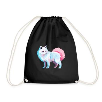 Arktisfuchs Bunte Aquarell-Karikatur Kawaii Anim - Turnbeutel - Schwarz - Vorne