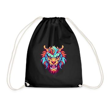 Chimère Aquarelle Colorée Dessin Animé Kawaii Animal - Sac de sport léger - noir - Devant