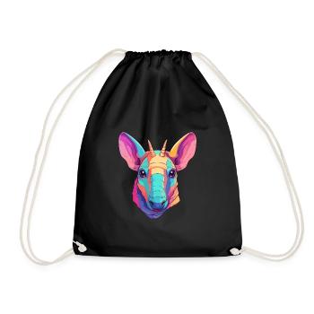 Aardvark Aquarelle Colorée Dessin Animé Kawaii Animal - Sac de sport léger - noir - Devant