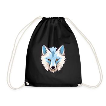 Arktisfuchs Bunte Aquarell-Karikatur Kawaii Anim - Turnbeutel - Schwarz - Vorne