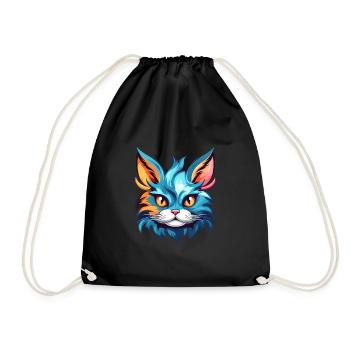 Chaton coloré aquarelle dessin animé kawaii animal - Sac de sport léger - noir - Devant