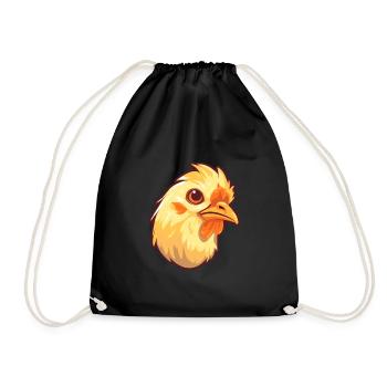 Chick Pet Colorful Watercolor Cartoon Kawaii Anima - Drawstring Bag - black - Front