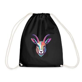 Oryx Buntes Aquarell Cartoon Kawaii Tier - Turnbeutel - Schwarz - Vorne